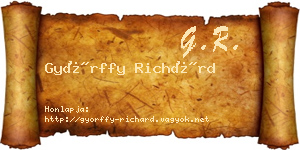 Győrffy Richárd névjegykártya